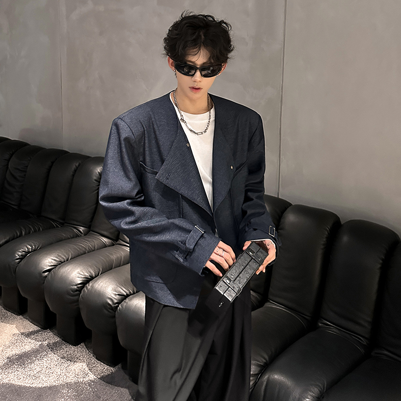 KT1035垫肩款立体剪裁秀场百搭休闲中式夹克外套男P108，男装夹克，电商A066