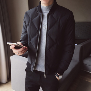 2308`休闲外套 立领合身 羽绒棉衣棉服男P115灰绿图片