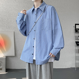 CR020`格子潮牌高街ins衬衫男女P45，男装衬衫，电商A066