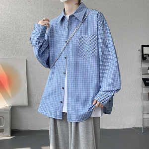 CR020`格子潮牌高街ins衬衫男女P45图片