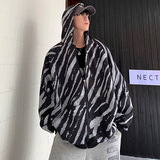 WS05宽松中性风大码港风ins卫衣外套男P6888灰色，女装短外套，电商A066