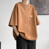 DX1533`重磅280克抖音-麂皮绒宽松情侣短袖T恤男P3548棕,男装T恤,电商A066,电商基地 DX1533`重磅280克抖音-麂皮绒宽松情侣短袖T恤男P3548棕,男装T恤,电商A066,电商基地