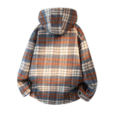 MH09`条纹ins加厚中长款羊羔毛呢料外套连帽棉衣棉服男P118，男装棉衣，电商A066