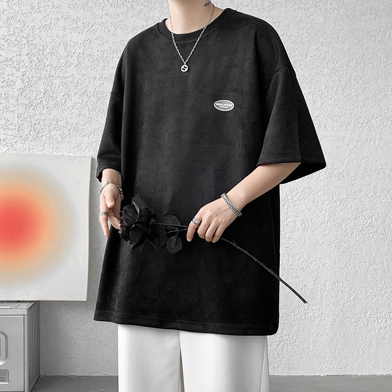 DX1533`重磅280克抖音-麂皮绒-宽松情侣短袖T恤男P3548，男装T恤，电商A066