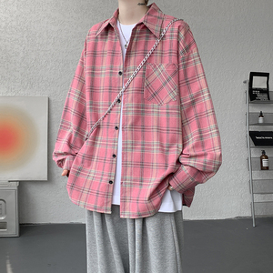 CR018`格子潮牌高街ins衬衫男女P38图片
