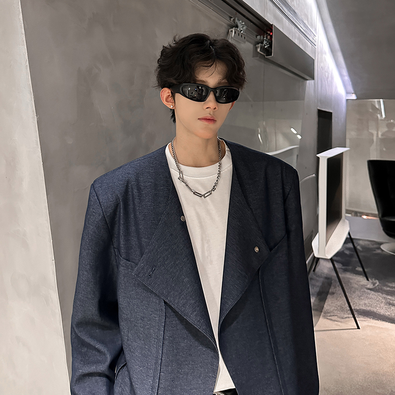 KT1035垫肩款立体剪裁秀场百搭休闲中式夹克外套男P108，男装夹克，电商A066