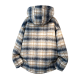 MH16`条纹ins加厚中长款羊羔毛呢料外套连帽棉衣棉服男P118，男装棉衣，电商A066