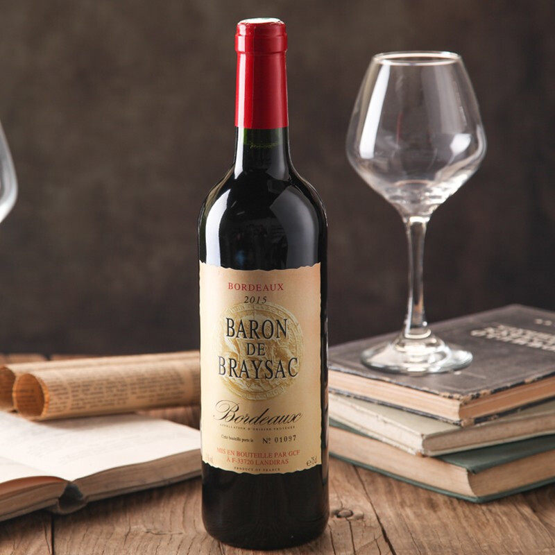 法国波瑞萨克baron de braysac)干红葡萄酒 法国红酒团购礼盒装送