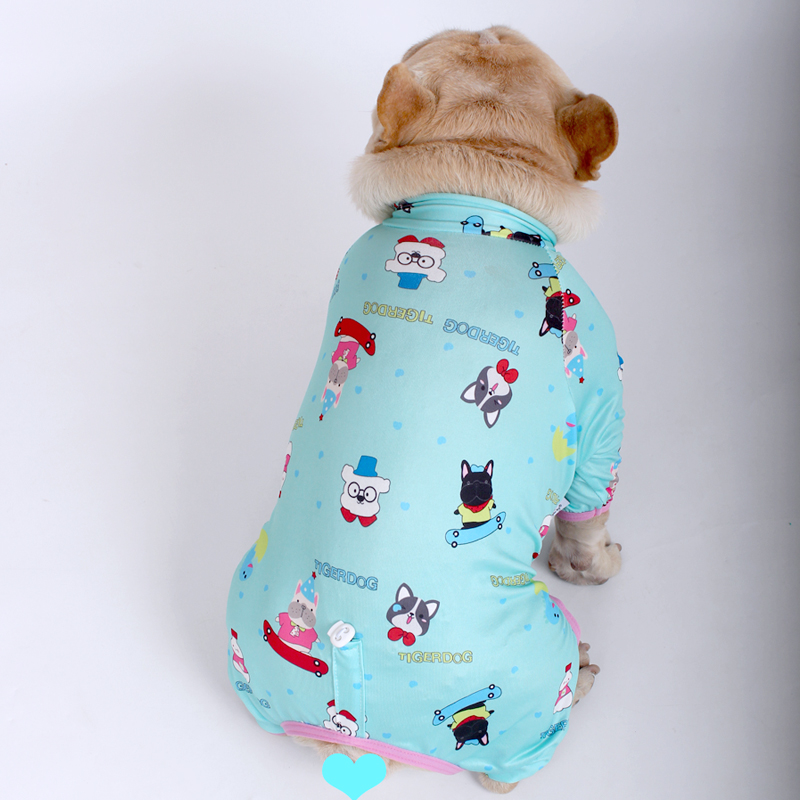 TIGERDOG法斗娃娃衣小狗狗春夏薄款睡衣防打底掉毛四脚弹力衣服