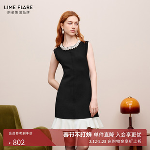 莱茵福莱尔2025春夏新款法式气质修身高级感无袖针织连衣裙女