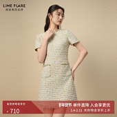 定制花纱小香风短袖 莱茵福莱尔2025夏季 新款 连衣裙