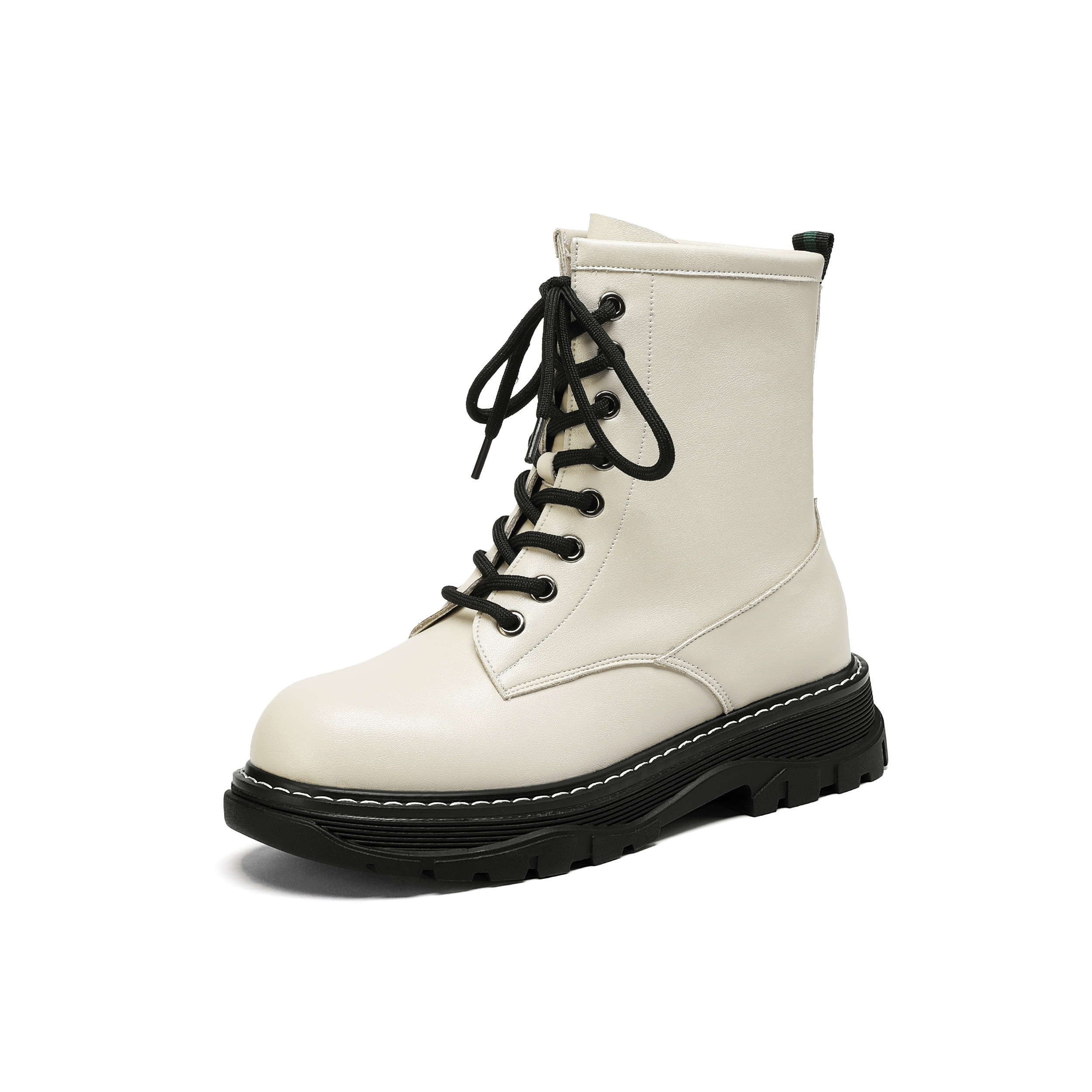 阿比让2021年秋冬季真皮英伦马丁靴女高跟中筒女靴雪地mrt9303