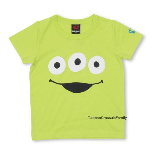现货日本babydoll玩具总动员toystory三眼仔儿童童装纯棉短袖t恤