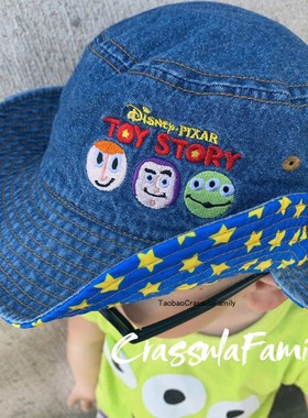 Pixar玩具总动员三眼仔巴斯光年渔夫帽户外出游宝宝防晒遮阳帽