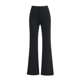 逸阳2026春季新款黑色修身西装微喇裤女士显瘦高弹百搭喇叭长裤子