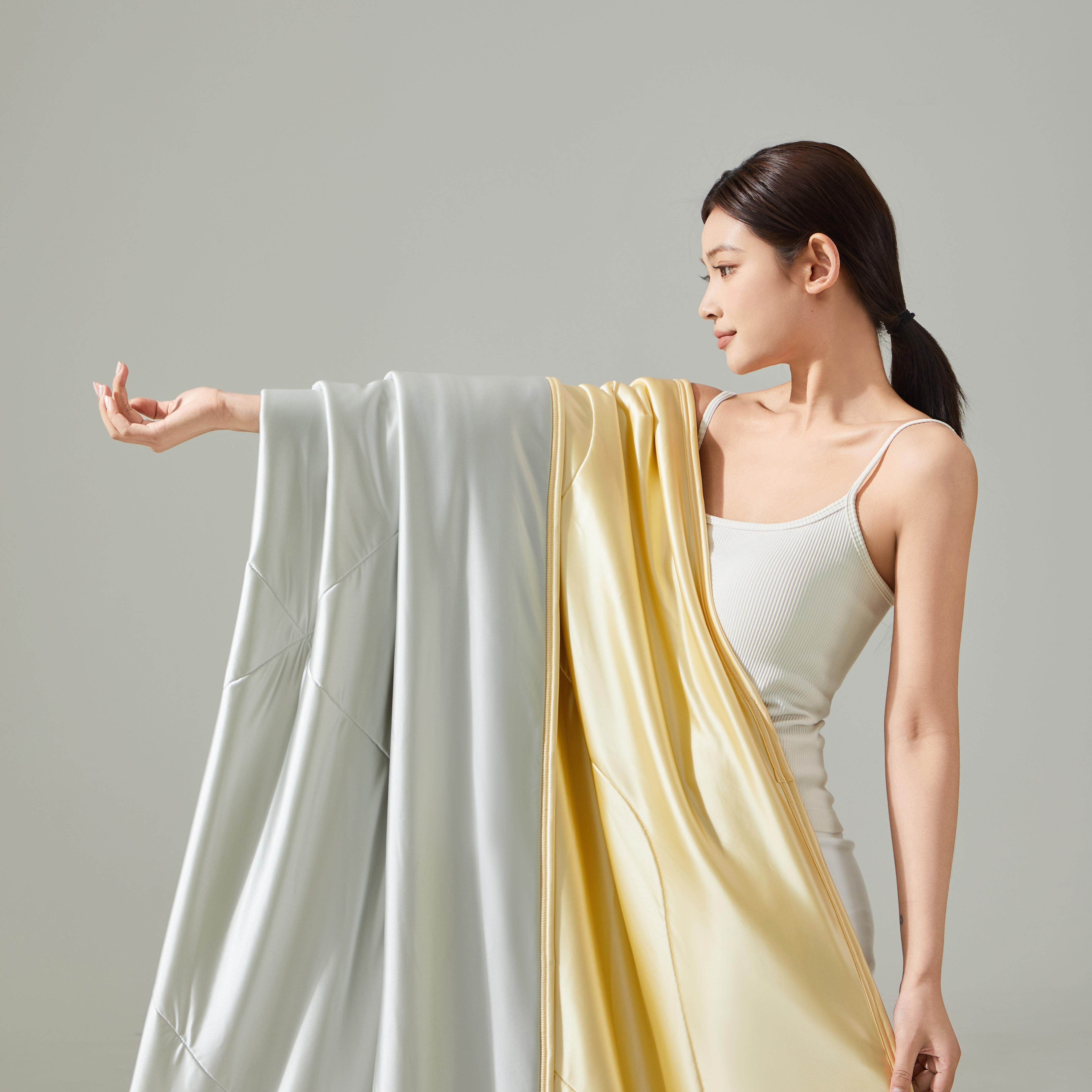 新款A类纯色可水洗凉感硅胶轻奢化纤被丝滑亲肤四季柔软舒适夏被