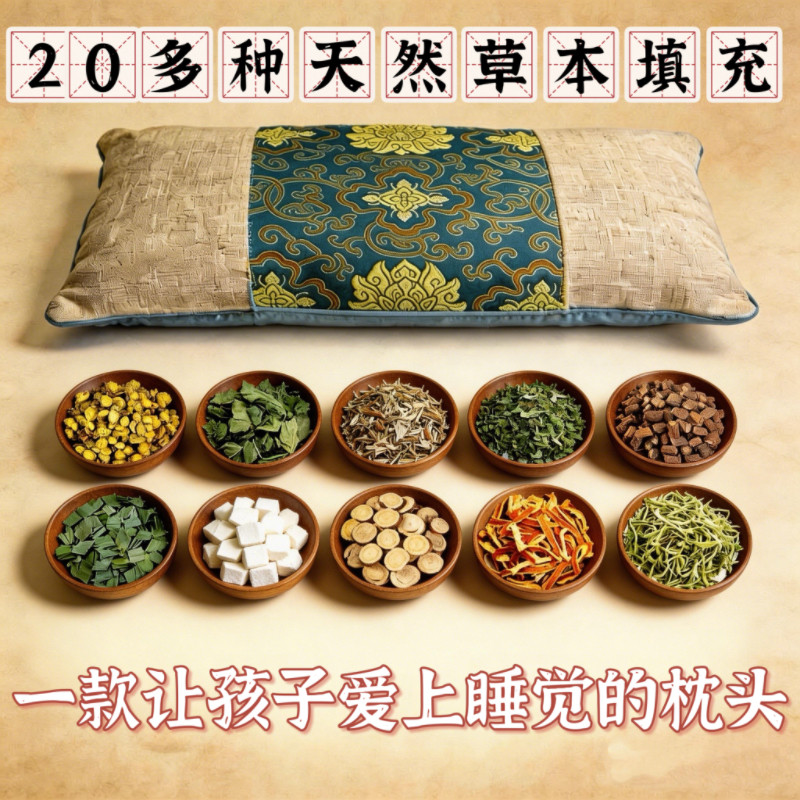 儿童草本枕 改善抽动多动小动作多提升孩子专注力安神枕头 可拆洗