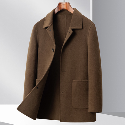 恒源祥2025秋冬双面尼纯羊毛外套