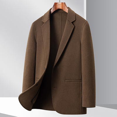 恒源祥2025秋冬双面尼纯羊毛外套