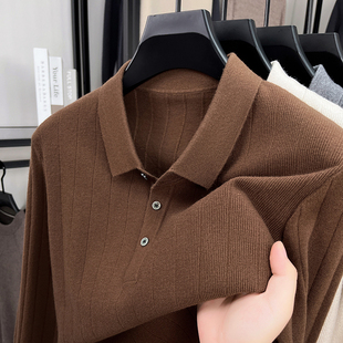 打底polo衫 恒源祥高端翻领针织衫 毛线衣服毛衣男款 秋冬厚款 秋 男士