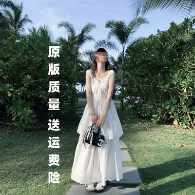 小君君白月香颂 私服款重工刺绣仙仙蛋糕连衣裙初恋小白裙