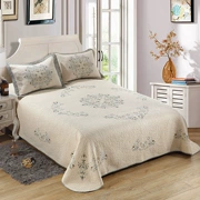 Bông thêu phong cách châu Âu thêu tấm bạt lò xo lớn trải giường trải giường ba mảnh để tăng chăn mền - Trải giường
