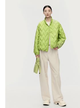 【天猫臻选】AUM噢姆2025年冬季新款立领菱形几何绗线羽绒服女款