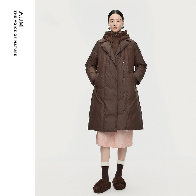 【天猫臻选】AUM噢姆2025年冬季新款柔羽鹅绒布一衣多穿羽绒服女