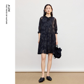 桑蚕丝丝粘烂花绡提花连衣裙 新款 天猫臻选 AUM噢姆2026年春季