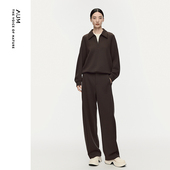 轻松套装 AUM噢姆2025年冬季 新款 宽松曲线半开襟卫衣气球裤 女