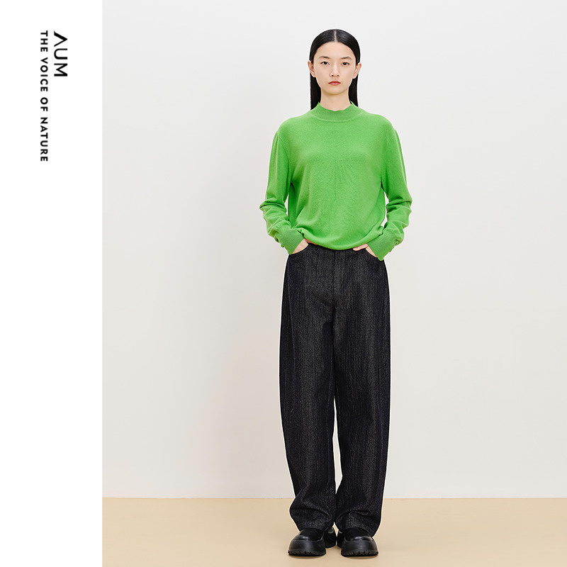 【商场同款】AUM噢姆冬季康赛妮羊绒针织套头衫半高领休闲上衣女