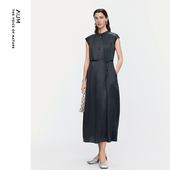 桑蚕丝腰带无袖 新款 AUM噢姆2025年夏季 连衣裙长裙女 商场同款