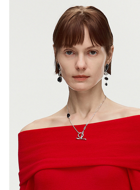 【灵感搭配】AUM噢姆2026年春季新款通勤休闲质感配饰黑玛瑙项链