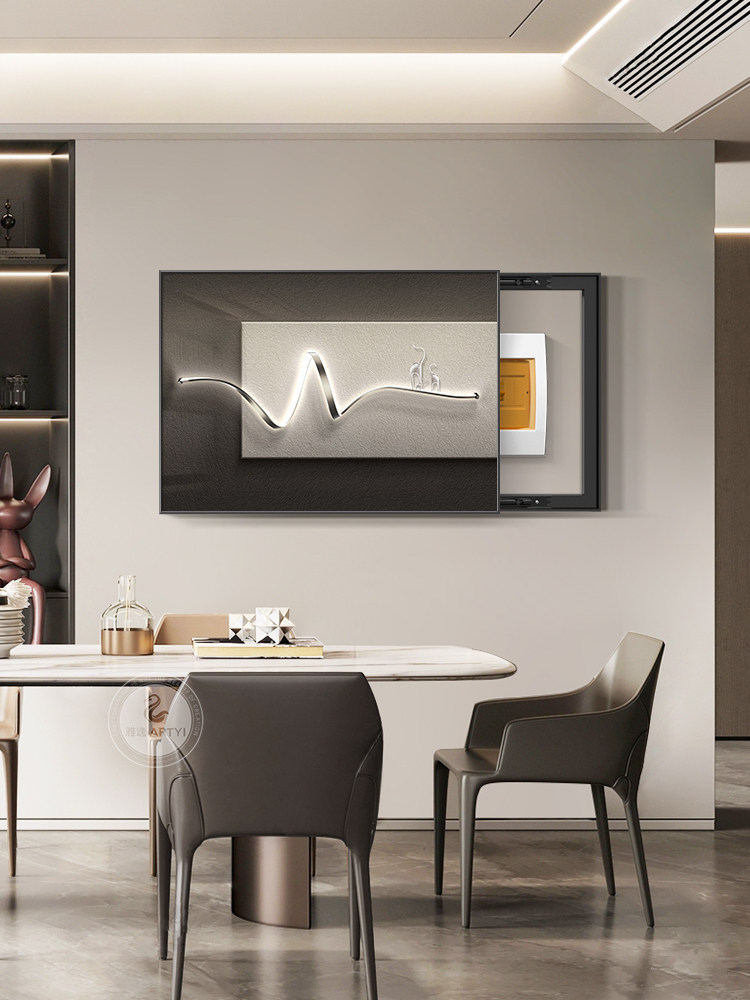 现代轻奢电表箱装饰画简约抽象餐厅配电箱画弱电闸盒开关遮挡挂画