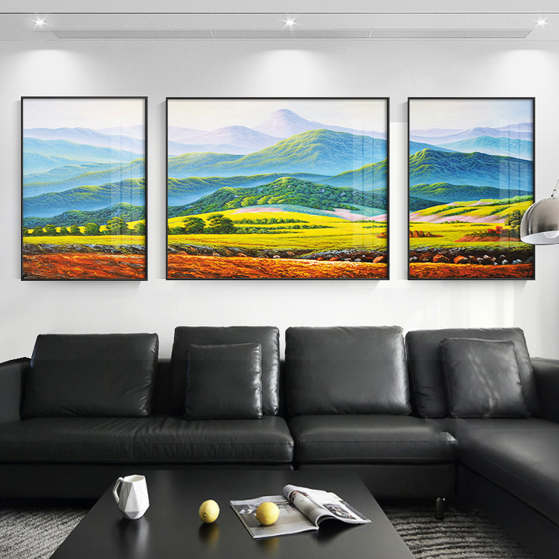 世界名画巨人山客厅装饰画背有靠山沙发背景墙挂画高档轻奢风壁画