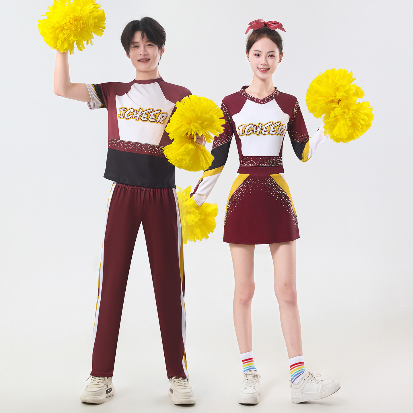 成人男女啦啦操套装大学生运动会啦啦队表演服团体健美体操开幕式
