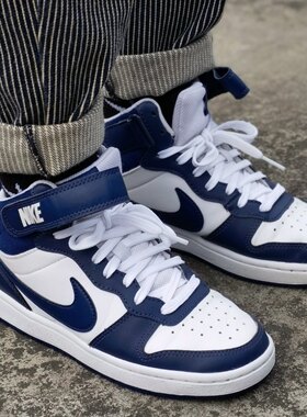耐克Nike Court Borough Mid 2黑曜石女中帮滑板鞋CD7782-107