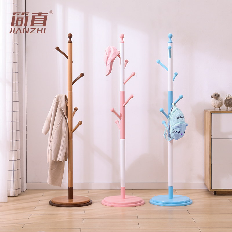 儿童实木小孩立式落地衣帽架