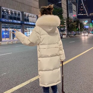 日系羽绒服女中长款白鸭绒2025年新款白色韩版小个子显瘦冬季外套