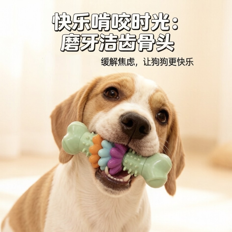 宠物玩具狗狗玩具骨头型多肉片啃咬耐咬磨牙洁齿玩具套装
