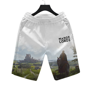 庄园领主Manor Lords游戏周边速干短裤子男士五分裤休闲运动中裤