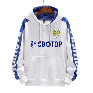 利兹联足球俱乐部白军白玫瑰球迷队服连帽卫衣男女外套帽衫球衣服