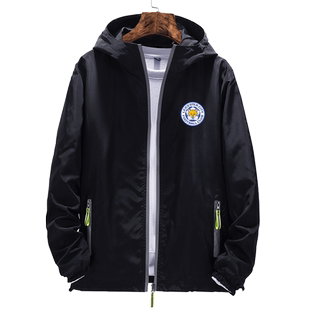 英超莱斯特城队服足球外套薄款男狐狸城瓦尔迪球衣服连帽夹克帽衫