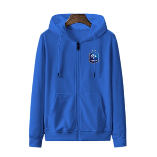 法国队世界杯欧洲杯足球迷姆巴佩队服开衫卫衣男女连帽外套带帽子