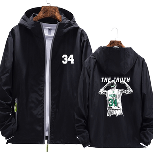 保罗皮尔斯纪念快船凯尔特人篮球迷服夹克连帽男女外套上衣服帽衫