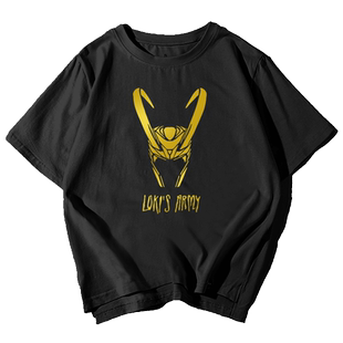 洛基LOKI雷神抖森漫威复联周边t恤衫短袖男女纯棉半截袖体恤衣服