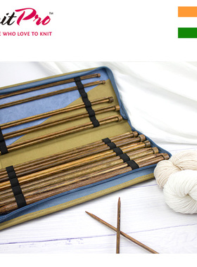 Knitpro Ginger 复古木系列30cm/35cm 进口木质单头直针     套装