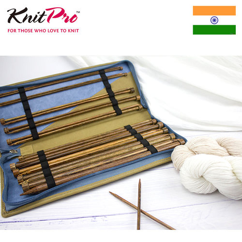 Knitpro Ginger 复古木系列30cm/35cm 进口木质单头直针     套装