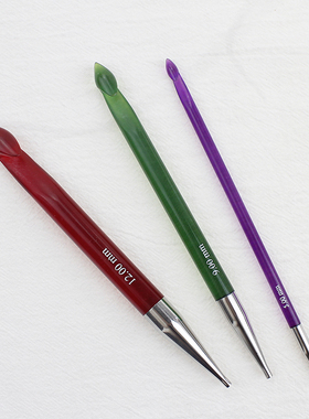 毛线街 knitpro trendz阿富汗突尼斯钩针亚克力五彩钩针可配针绳