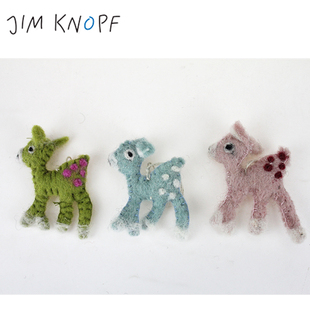 饰一颗 包包衣服装 德国JIM KNOPF可爱小狗企鹅玩偶立体羊毛毡挂件